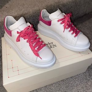 Authentic pink and white Alexander McQueen sneakers size 38.